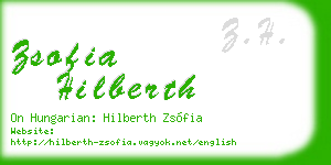 zsofia hilberth business card